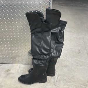 Black Charlotte Russe Faux Leather Over-The-Knee Boots